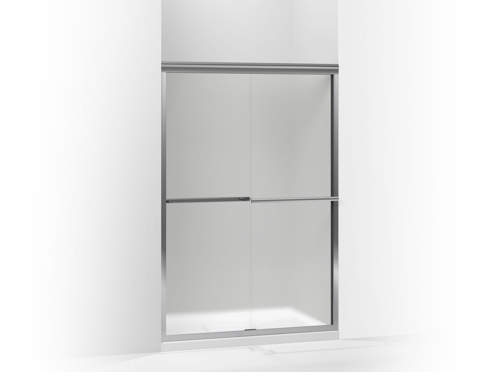 Gradient® Sliding shower door, 70-1/16" H x 42-5/8 - 47-5/8" W, with 1/4" thick Frosted glass