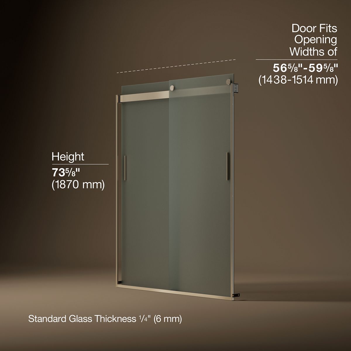 44040-levity-sliding-shower-door-74-h-x-56-5-8-59-5-8-w-with-1-4-thick-frosted-glass-and-blade-handles-18.jpg Levity® Sliding shower door, 74" H x 56-5/8 - 59-5/8" W, with 1/4" thick Frosted glass and blade handles