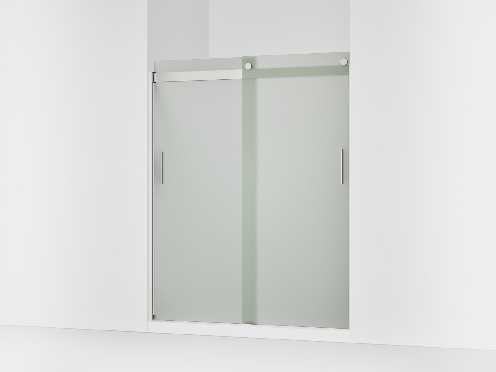 44040-levity-sliding-shower-door-74-h-x-56-5-8-59-5-8-w-with-1-4-thick-frosted-glass-and-blade-handles-5.jpg Levity® Sliding shower door, 74" H x 56-5/8 - 59-5/8" W, with 1/4" thick Frosted glass and blade handles