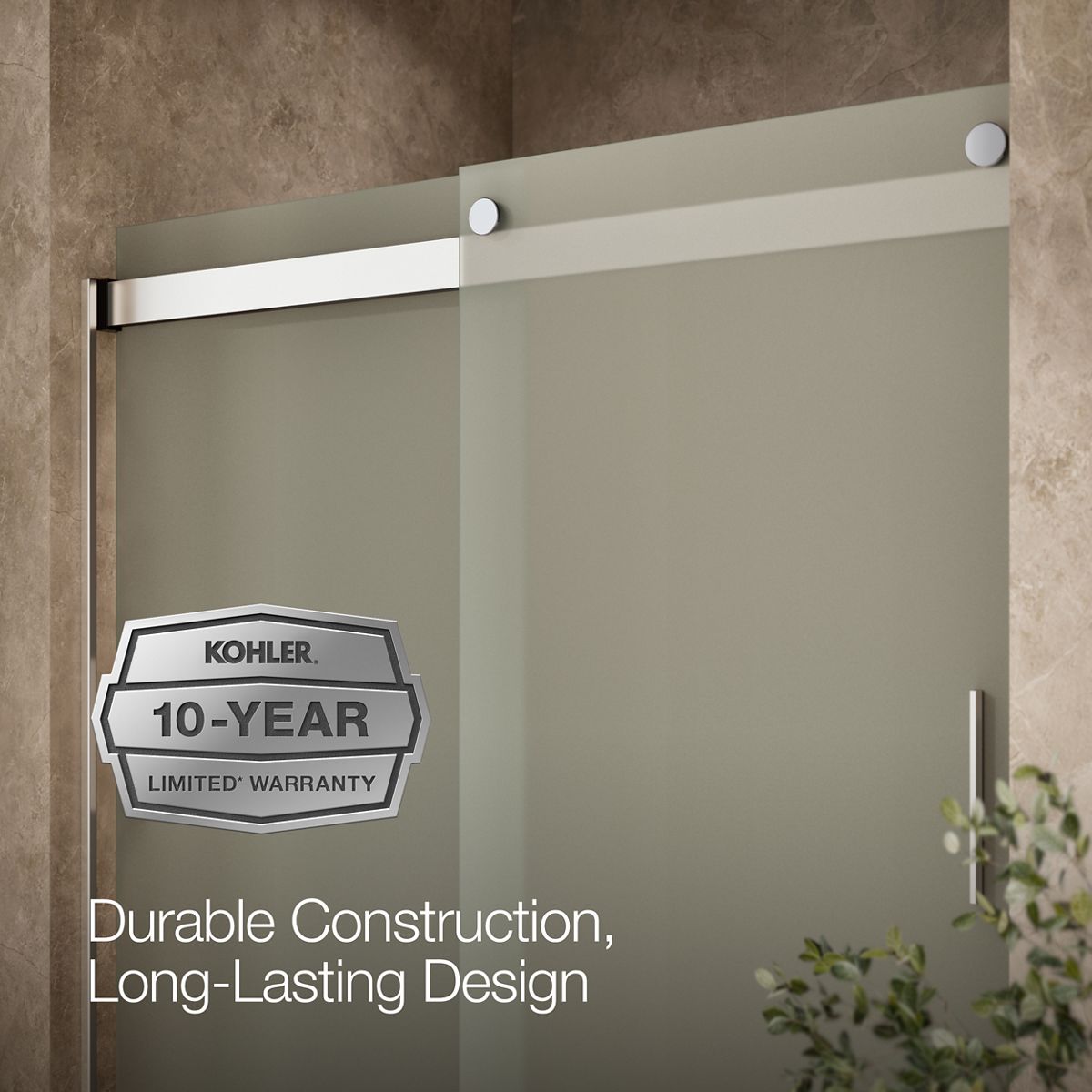 44040-levity-sliding-shower-door-74-h-x-56-5-8-59-5-8-w-with-1-4-thick-frosted-glass-and-blade-handles-7.jpg Levity® Sliding shower door, 74" H x 56-5/8 - 59-5/8" W, with 1/4" thick Frosted glass and blade handles