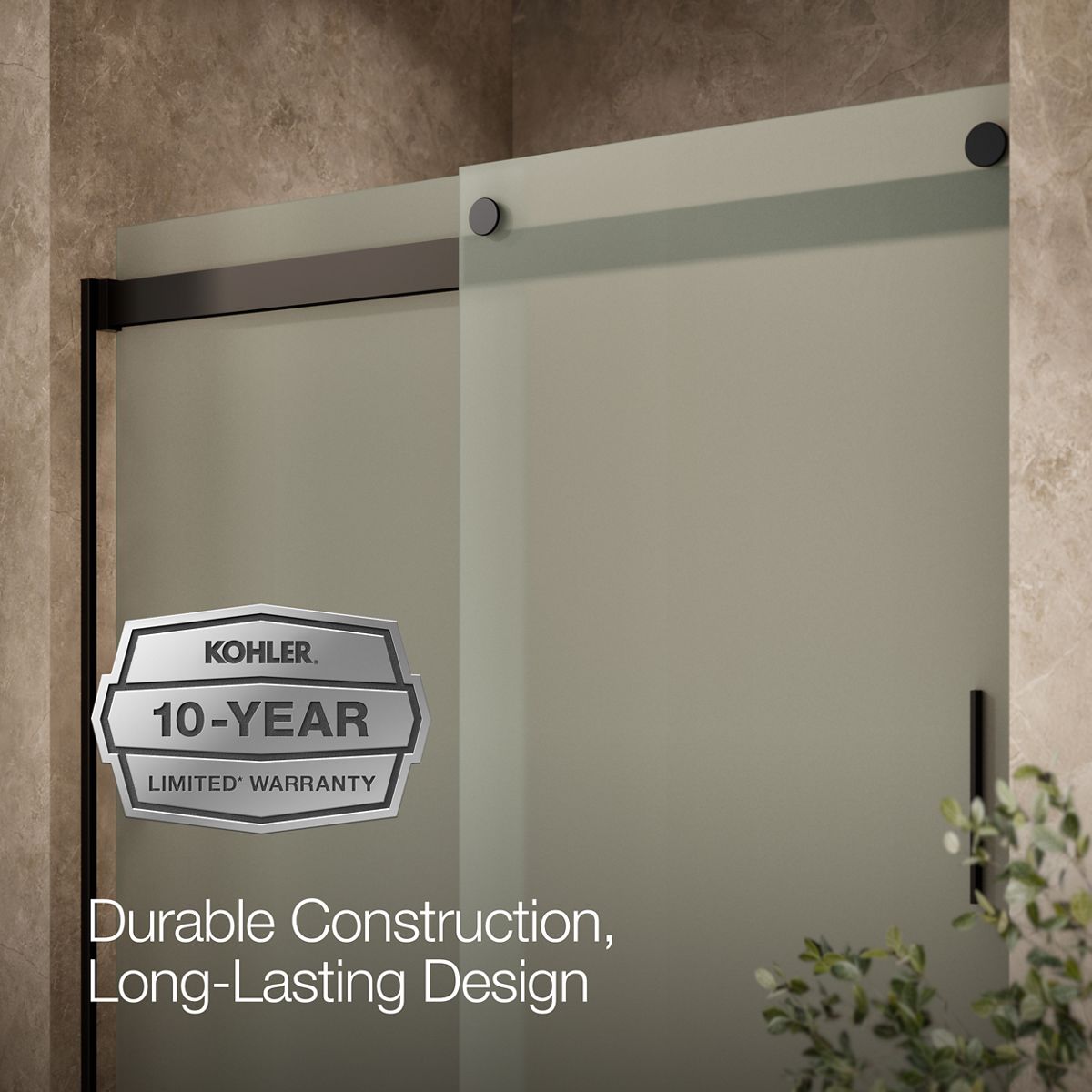 44040-levity-sliding-shower-door-74-h-x-56-5-8-59-5-8-w-with-1-4-thick-frosted-glass-and-blade-handles-9.jpg Levity® Sliding shower door, 74" H x 56-5/8 - 59-5/8" W, with 1/4" thick Frosted glass and blade handles
