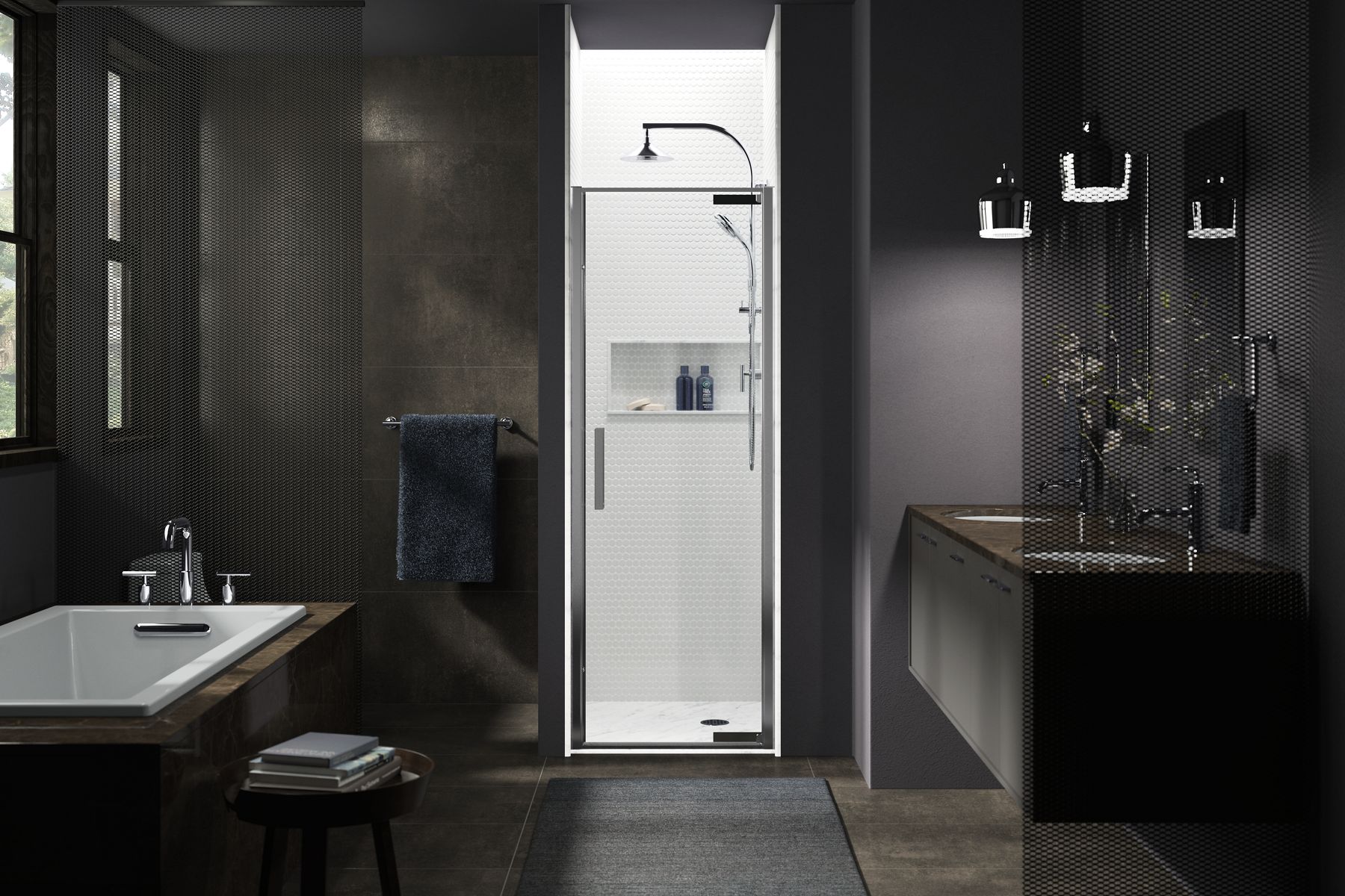 44046-torsion-pivot-shower-door-77-h-x-28-5-16-29-15-16-w-with-5-16-thick-crystal-clear-glass-3.jpg Torsion® Pivot shower door, 77" H x 28-5/16 - 29-15/16" W, with 5/16" thick Crystal Clear glass