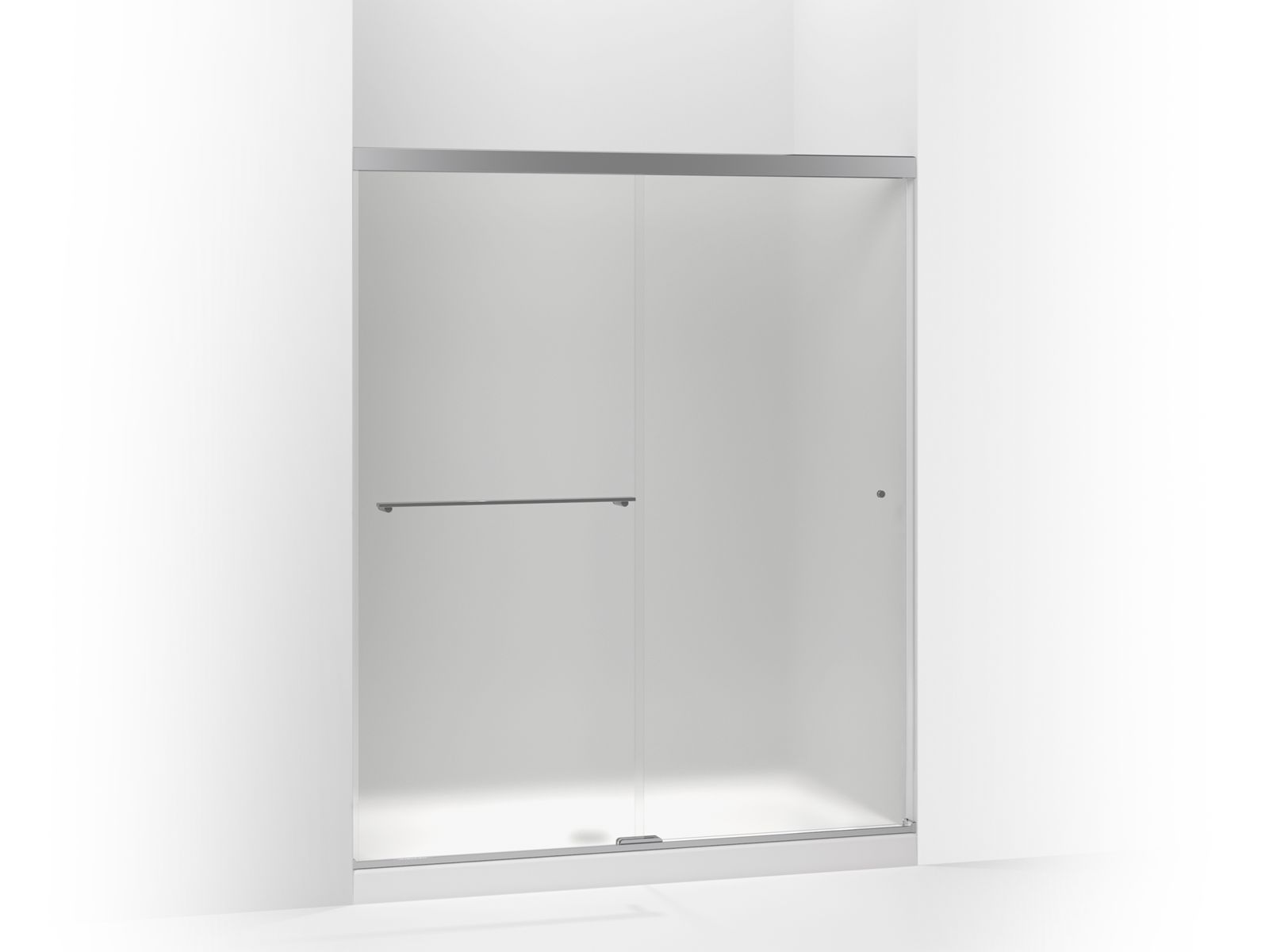 Revel® Sliding shower door, 70" H x 56-5/8 - 59-5/8" W, with 5/16" thick Frosted glass