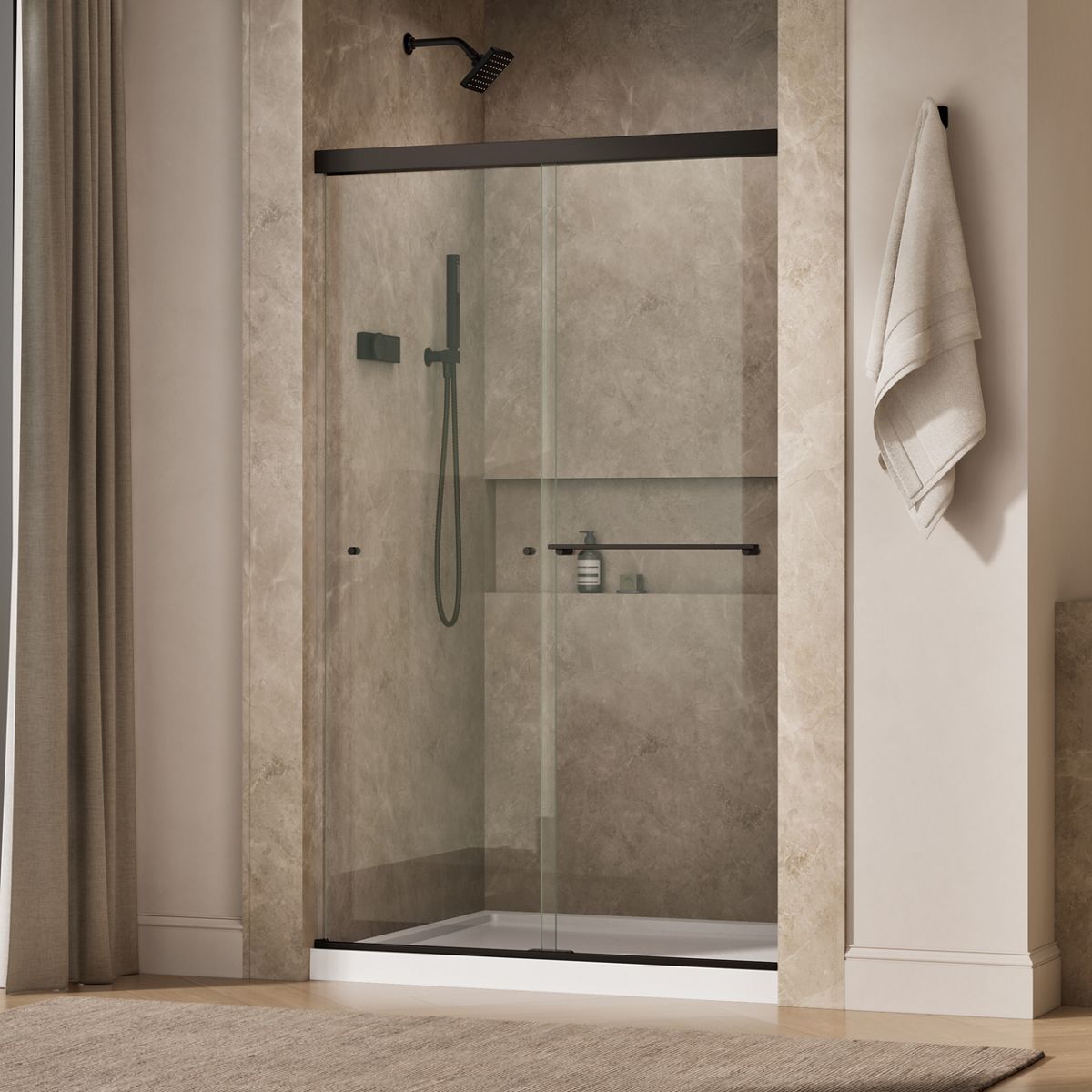 44058-revel-sliding-shower-door-76-h-x-44-5-8-47-5-8-w-with-5-16-thick-crystal-clear-glass-9.jpg Revel® Sliding shower door, 76" H x 44-5/8 - 47-5/8" W, with 5/16" thick Crystal Clear glass
