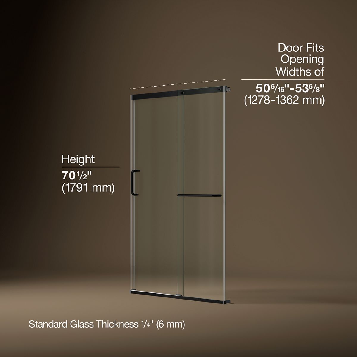 44062-elate-sliding-shower-door-70-1-2-h-x-44-1-4-47-5-8-w-with-1-4-thick-crystal-clear-glass-27.jpg Elate® Sliding shower door, 70-1/2" H x 44-1/4 - 47-5/8" W, with 1/4" thick Crystal Clear glass
