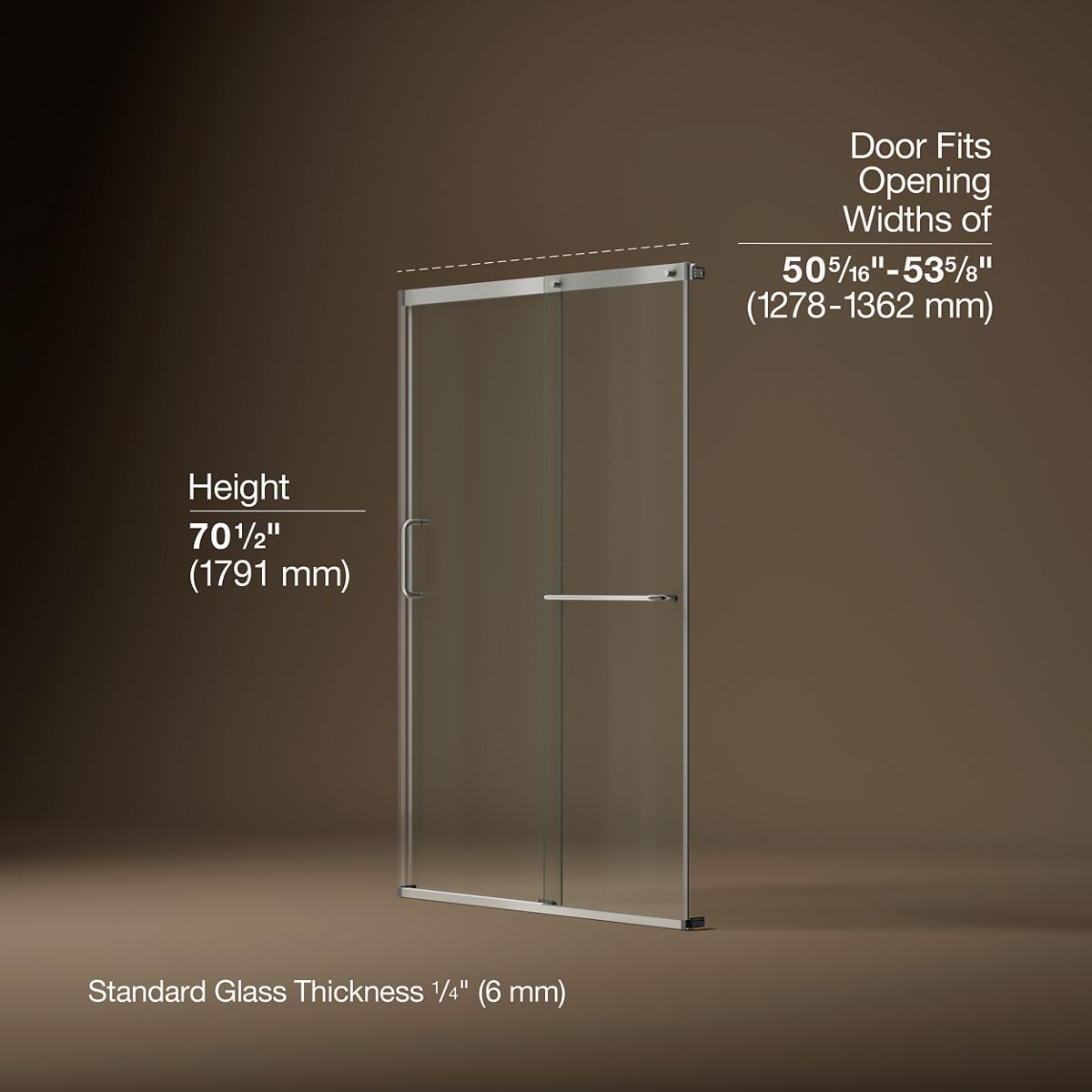 44062-elate-sliding-shower-door-70-1-2-h-x-44-1-4-47-5-8-w-with-1-4-thick-crystal-clear-glass-28.jpg Elate® Sliding shower door, 70-1/2" H x 44-1/4 - 47-5/8" W, with 1/4" thick Crystal Clear glass