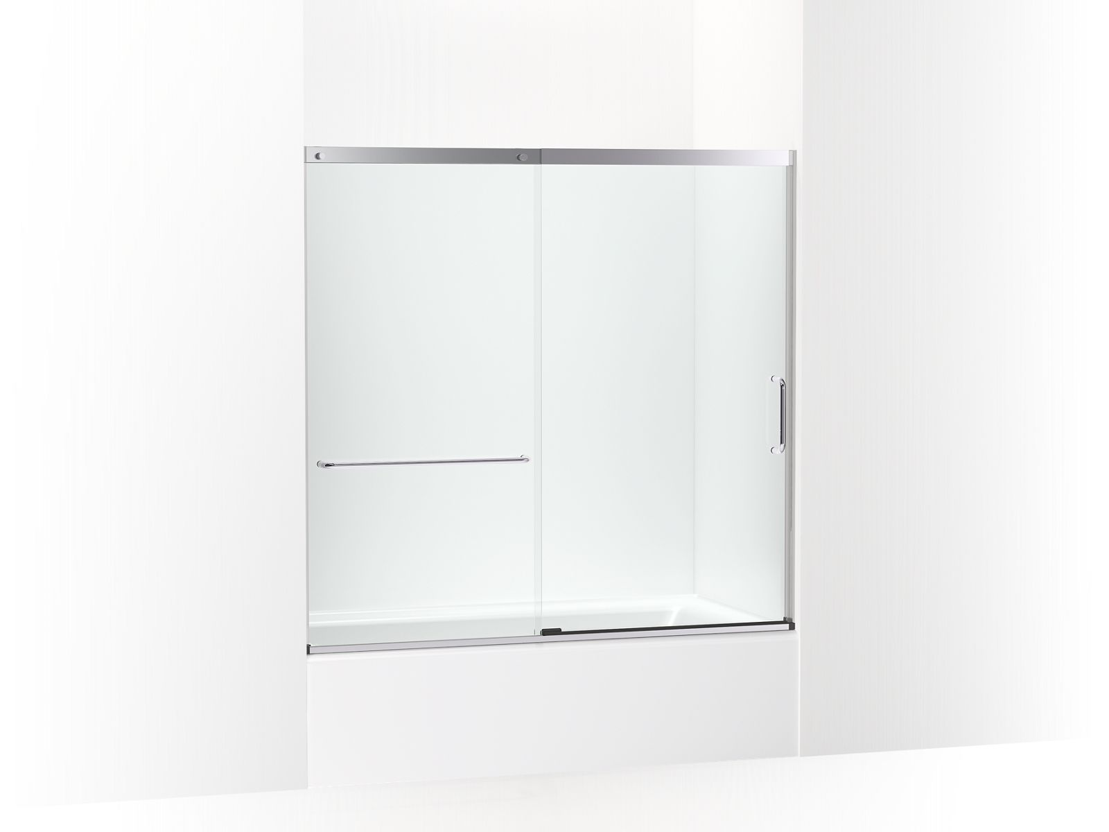44077-elate-56-3-4-h-sliding-bath-door-with-1-4-thick-glass-1.jpg Elate® 56-3/4" H sliding bath door with 1/4"-thick glass