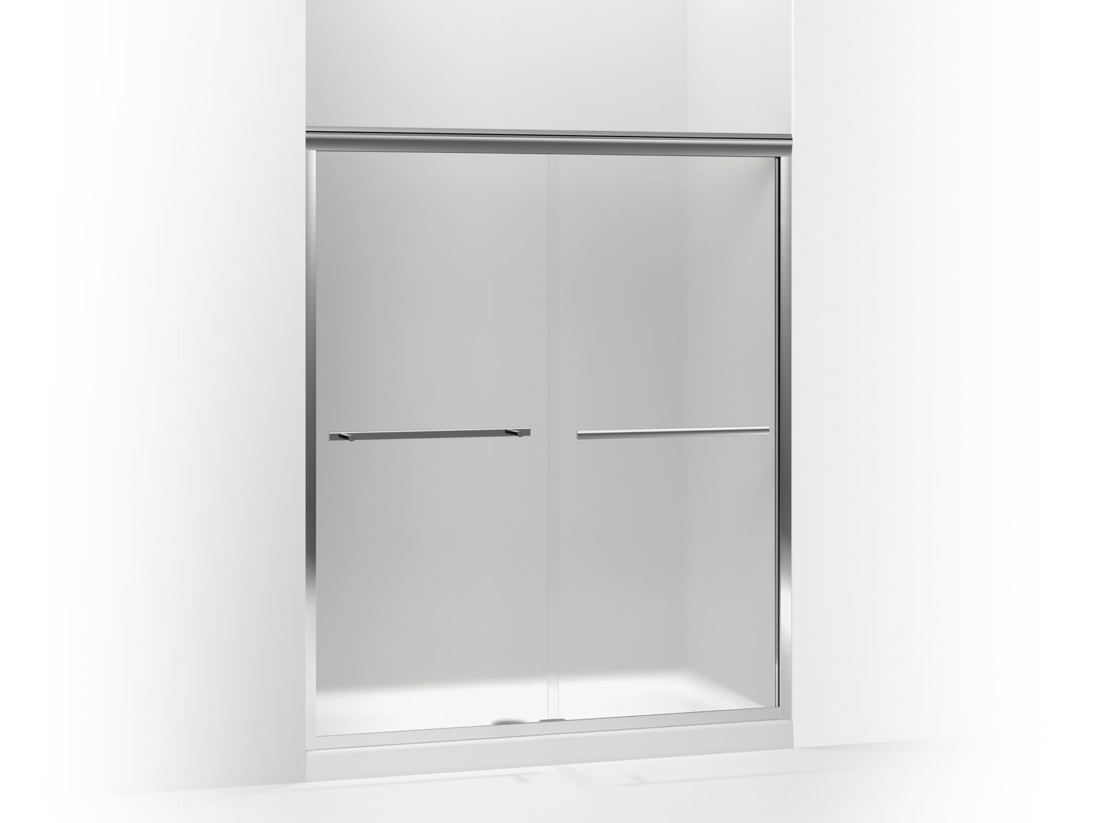 Gradient® Sliding shower door, 70-1/16" H x 56-5/8 - 59-5/8" W, with 1/4" thick Frosted glass