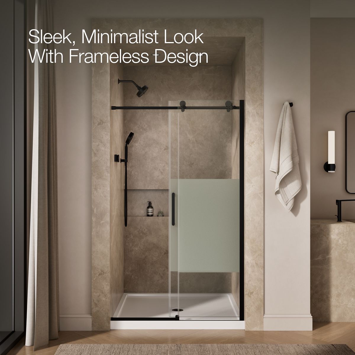 44085-composed-78-h-sliding-shower-door-with-3-8-thick-glass-10.jpg Composed™ 78" H sliding shower door with 3/8"-thick glass