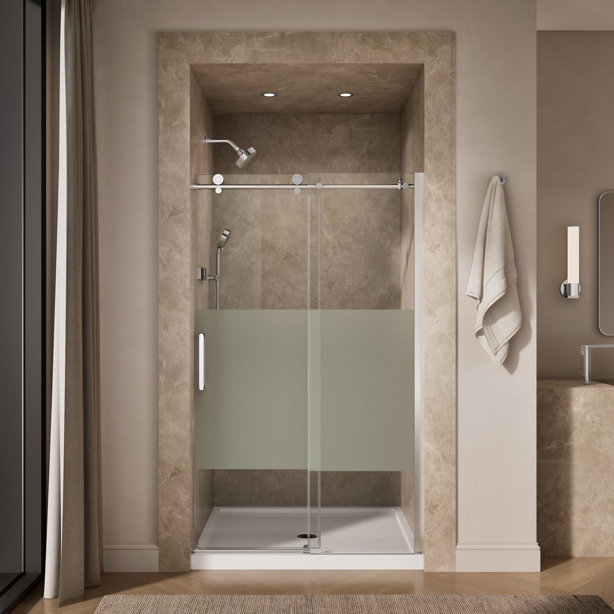 44085-composed-78-h-sliding-shower-door-with-3-8-thick-glass-20.jpg Composed™ 78" H sliding shower door with 3/8"-thick glass