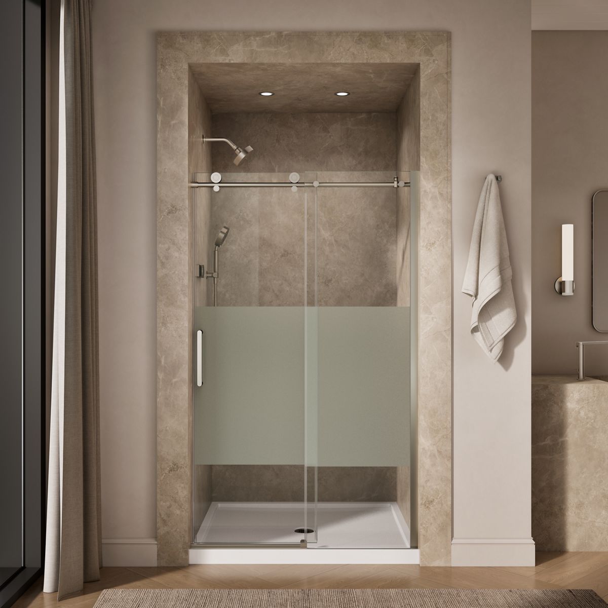 44085-composed-78-h-sliding-shower-door-with-3-8-thick-glass-21.jpg Composed™ 78" H sliding shower door with 3/8"-thick glass