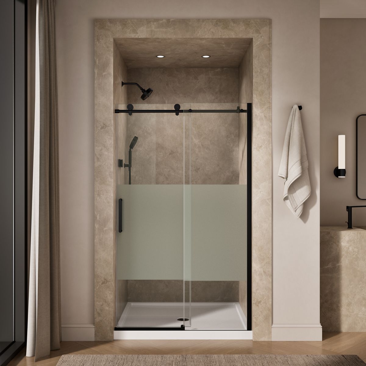44085-composed-78-h-sliding-shower-door-with-3-8-thick-glass-22.jpg Composed™ 78" H sliding shower door with 3/8"-thick glass