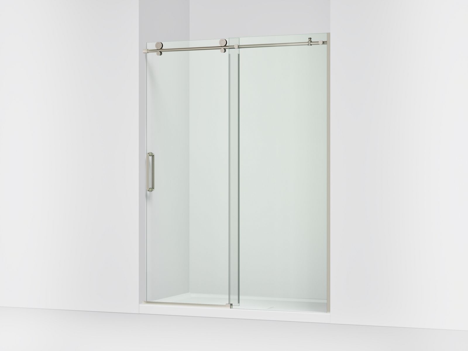 Cursiva™ Sliding shower door, 78" H x 56-1/8 - 59-7/8" W, with 5/16" thick Crystal Clear glass
