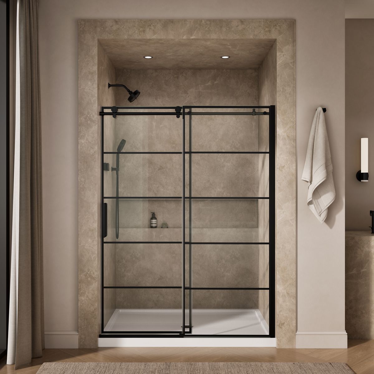 44096-composed-78-h-sliding-shower-door-with-3-8-thick-glass-10.jpg Composed™ 78" H sliding shower door with 3/8"-thick glass