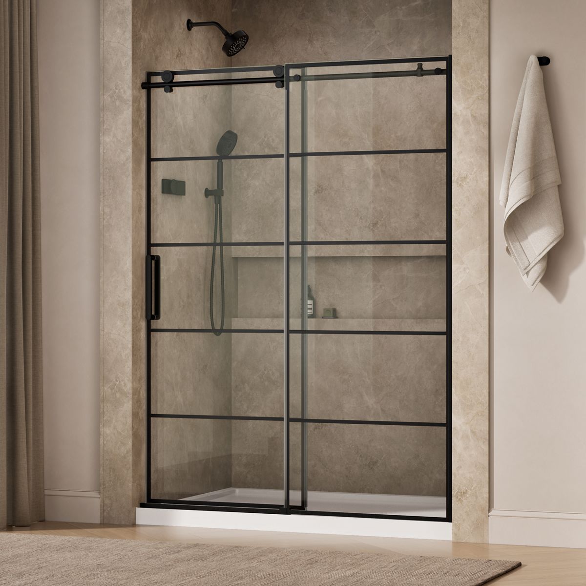 44096-composed-78-h-sliding-shower-door-with-3-8-thick-glass-9.jpg Composed™ 78" H sliding shower door with 3/8"-thick glass