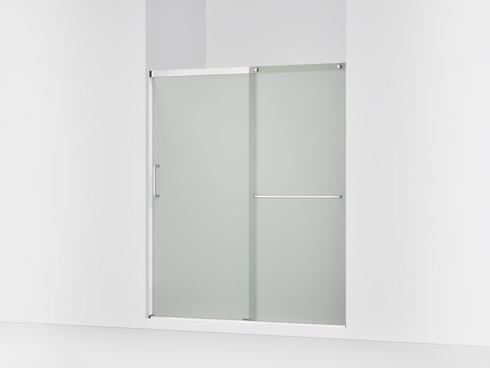 Elate® Sliding shower door, 70-1/2" H x 56-1/4 - 59-5/8" W, with 1/4" thick Frosted glass