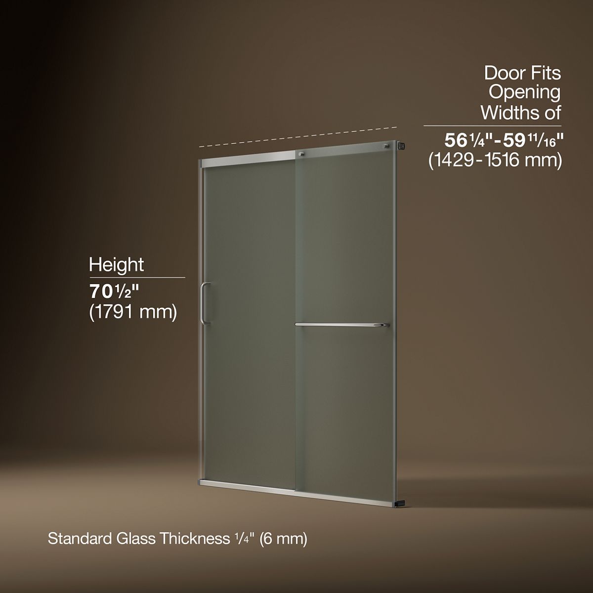44114-elate-sliding-shower-door-70-1-2-h-x-56-1-4-59-5-8-w-with-1-4-thick-frosted-glass-21.jpg Elate® Sliding shower door, 70-1/2" H x 56-1/4 - 59-5/8" W, with 1/4" thick Frosted glass