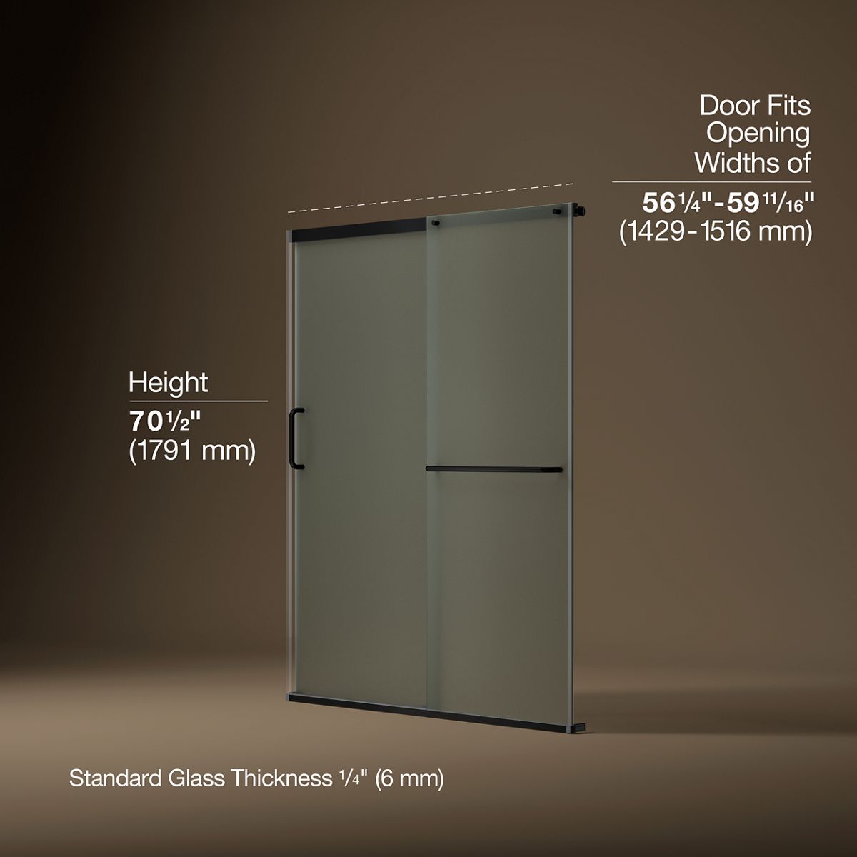 44114-elate-sliding-shower-door-70-1-2-h-x-56-1-4-59-5-8-w-with-1-4-thick-frosted-glass-22.jpg Elate® Sliding shower door, 70-1/2" H x 56-1/4 - 59-5/8" W, with 1/4" thick Frosted glass