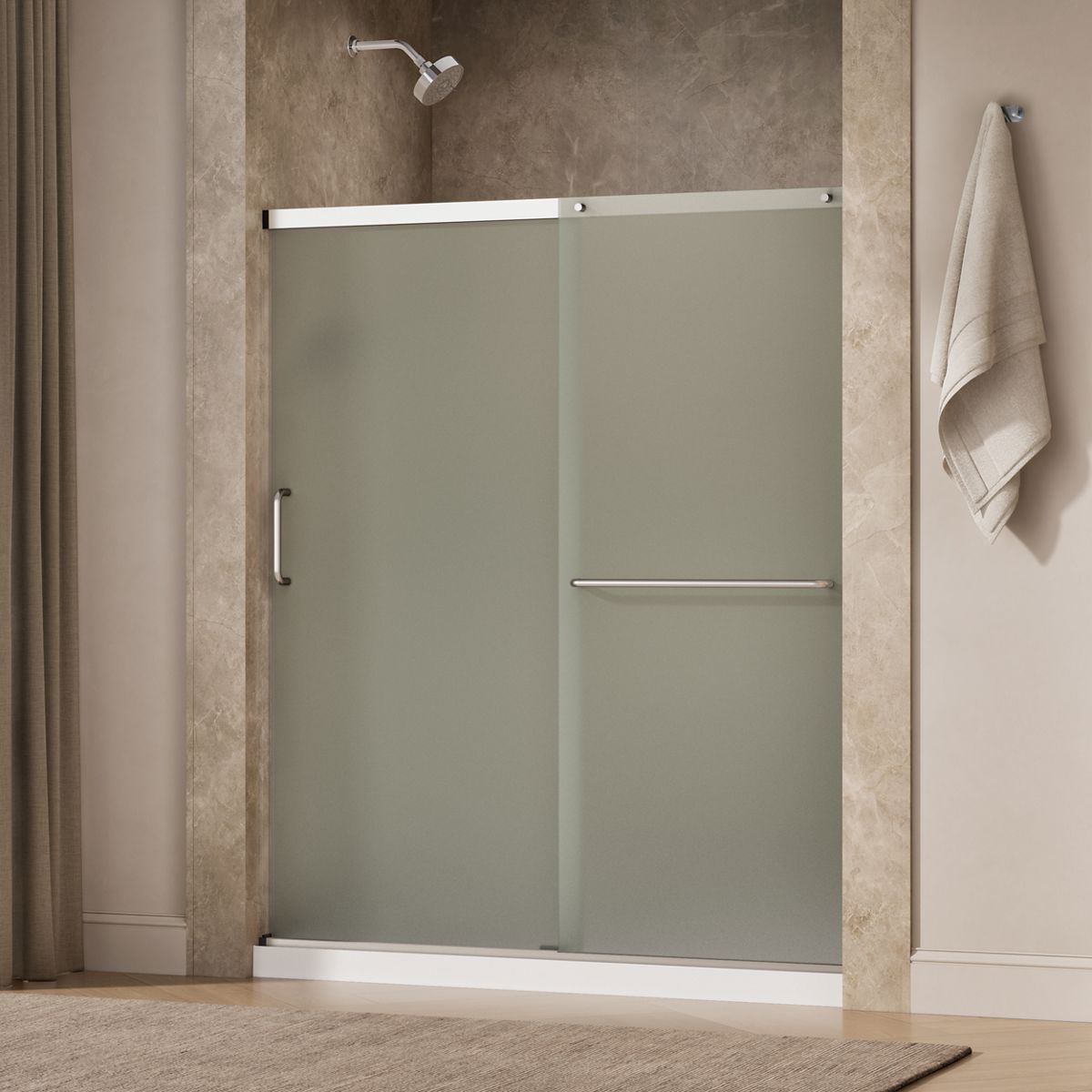 44114-elate-sliding-shower-door-70-1-2-h-x-56-1-4-59-5-8-w-with-1-4-thick-frosted-glass-5.jpg Elate® Sliding shower door, 70-1/2" H x 56-1/4 - 59-5/8" W, with 1/4" thick Frosted glass