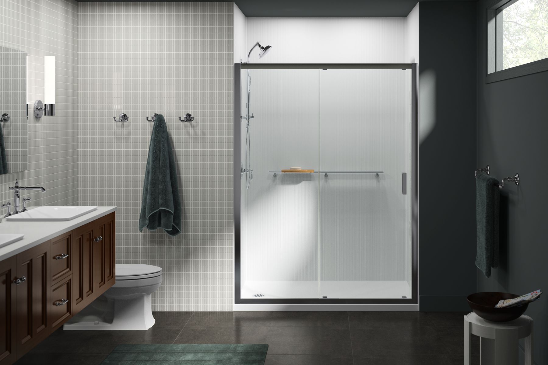 44154-aerie-sliding-shower-door-75-h-x-57-1-16-59-7-16-w-with-5-16-thick-crystal-clear-glass-3.jpg Aerie® Sliding shower door, 75" H x 57-1/16 - 59-7/16" W, with 5/16" thick Crystal Clear glass