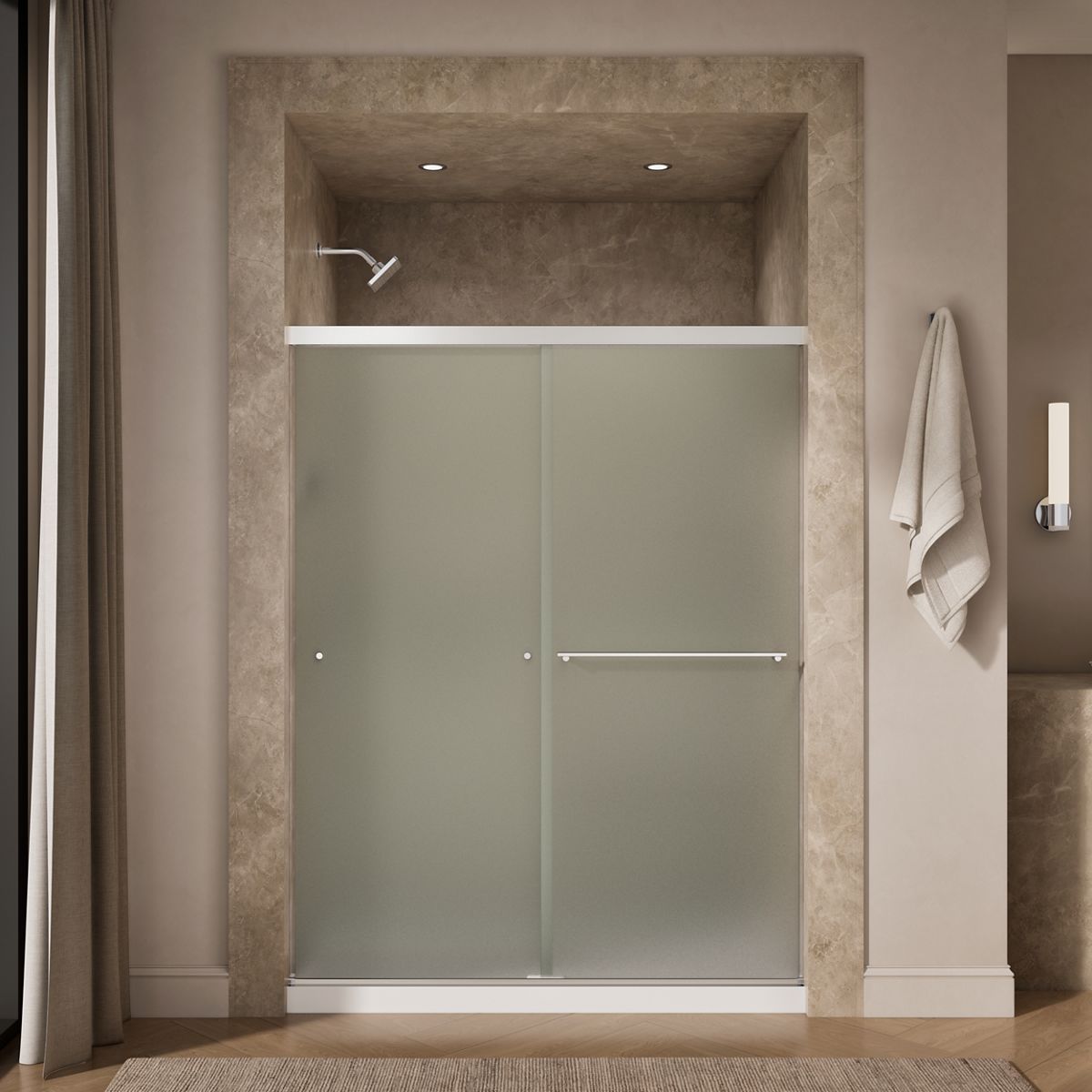 44167-revel-sliding-shower-door-76-h-x-56-5-8-59-5-8-w-with-5-16-thick-frosted-glass-23.jpg Revel® Sliding shower door, 76" H x 56-5/8 - 59-5/8" W, with 5/16" thick Frosted glass