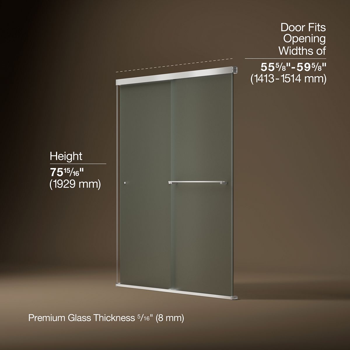 44167-revel-sliding-shower-door-76-h-x-56-5-8-59-5-8-w-with-5-16-thick-frosted-glass-26.jpg Revel® Sliding shower door, 76" H x 56-5/8 - 59-5/8" W, with 5/16" thick Frosted glass
