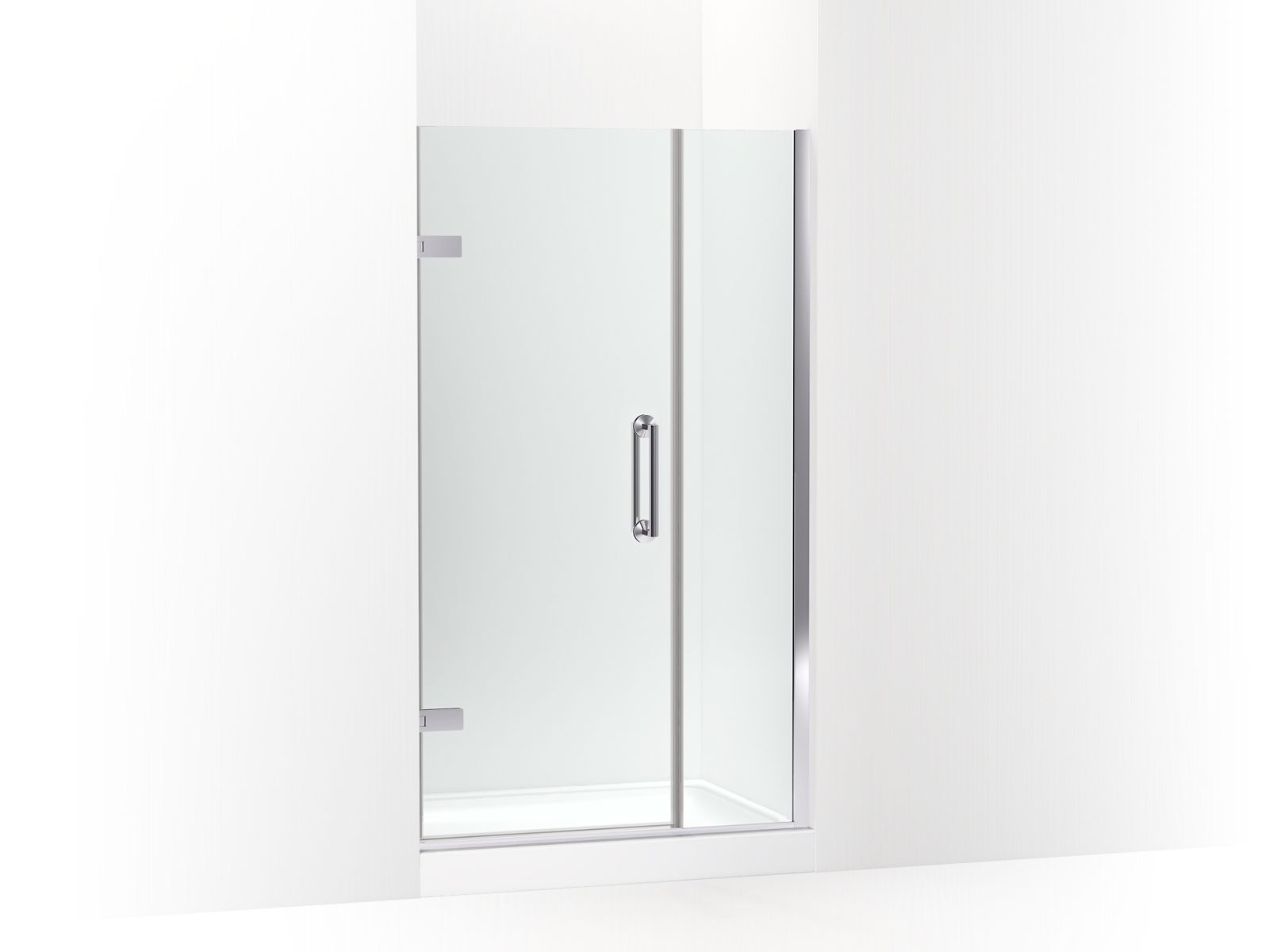 Components™ Frameless pivot shower door, 71-9/16" H x 39-5/8 - 40-3/8" W, with 3/8" thick Crystal Clear glass
