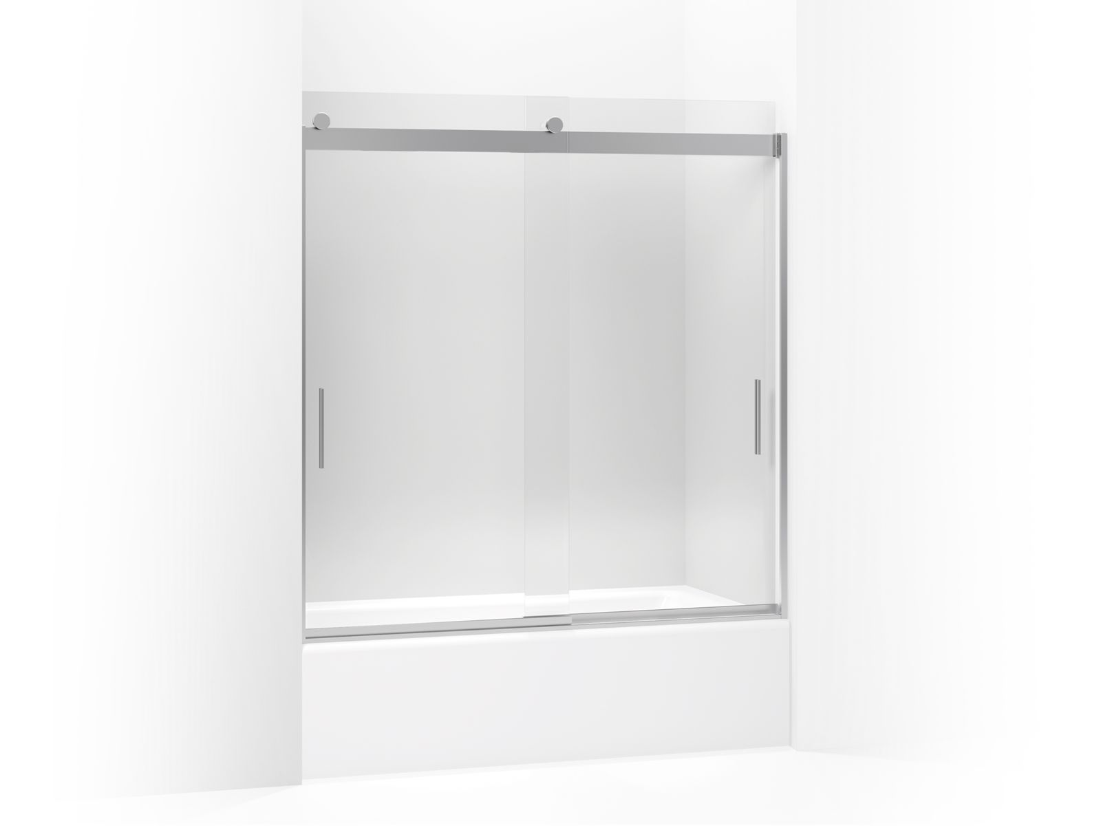 Levity® 62" H sliding bath door with 1/4"-thick glass