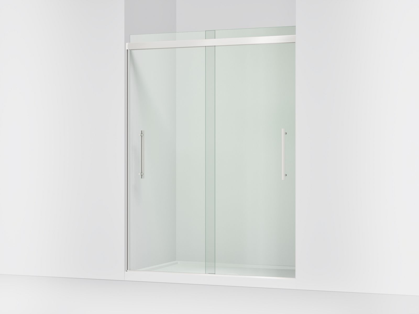 Pleat® 79-1/16" H sliding shower door with 5/16"-thick glass