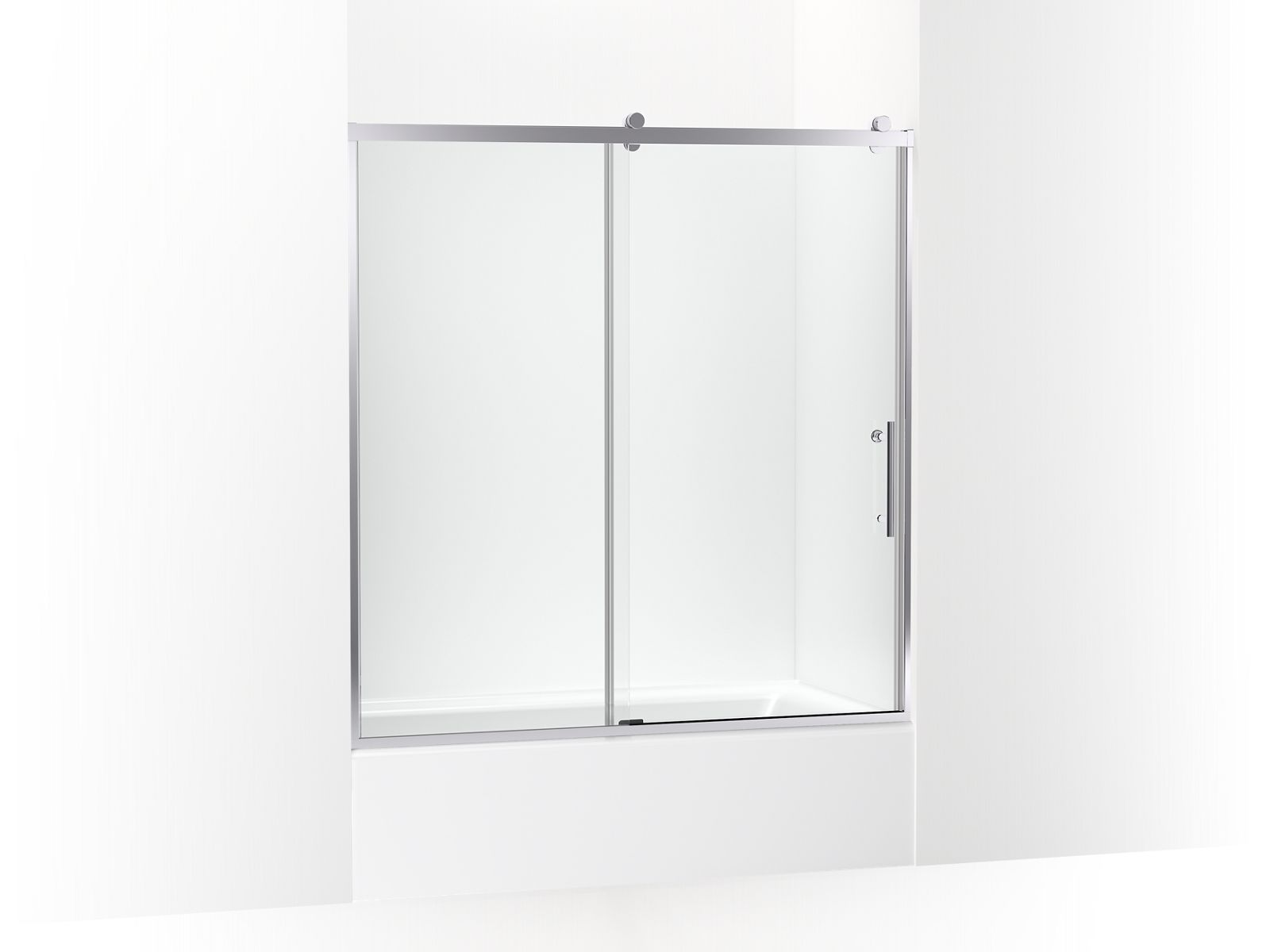Rely® 62-1/2" H sliding bath door with 3/8"-thick glass