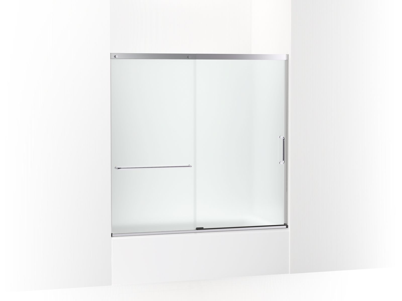 Elate® Sliding bath door, 56-3/4" H x 56-1/4 - 59-5/8" W, with 1/4" thick Frosted glass