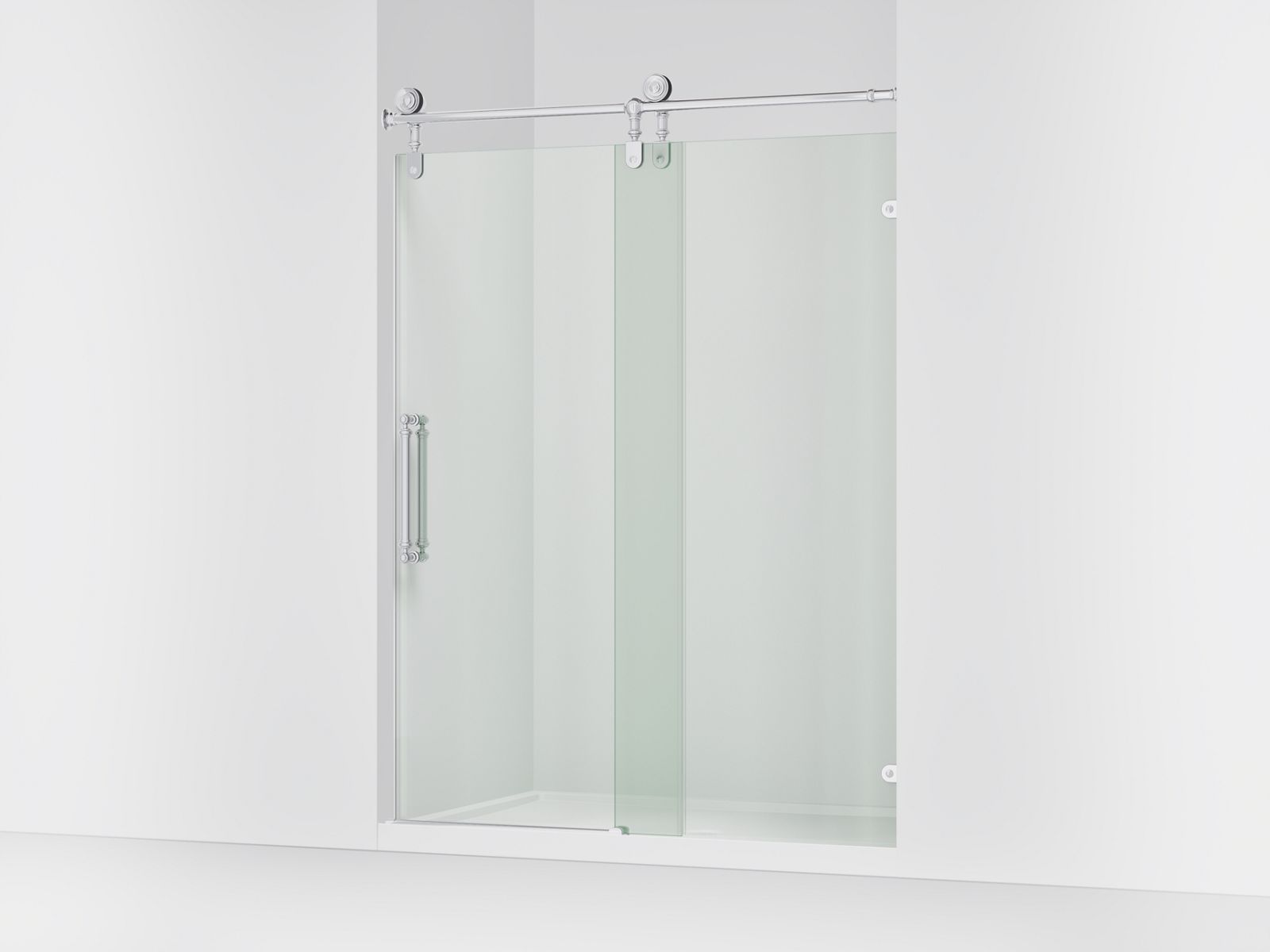 Artifacts™ 80-7/8" H sliding shower door with 3/8"-thick glass