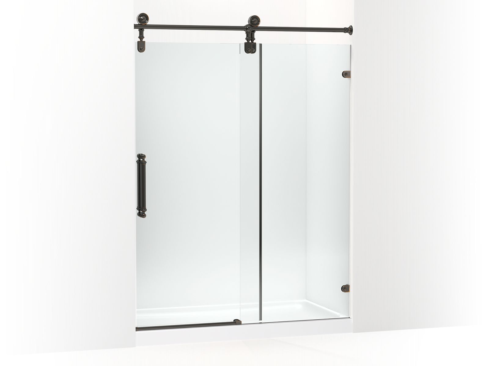 Artifactsâ„¢ 80-7/8" H sliding shower door with 3/8"-thick glass