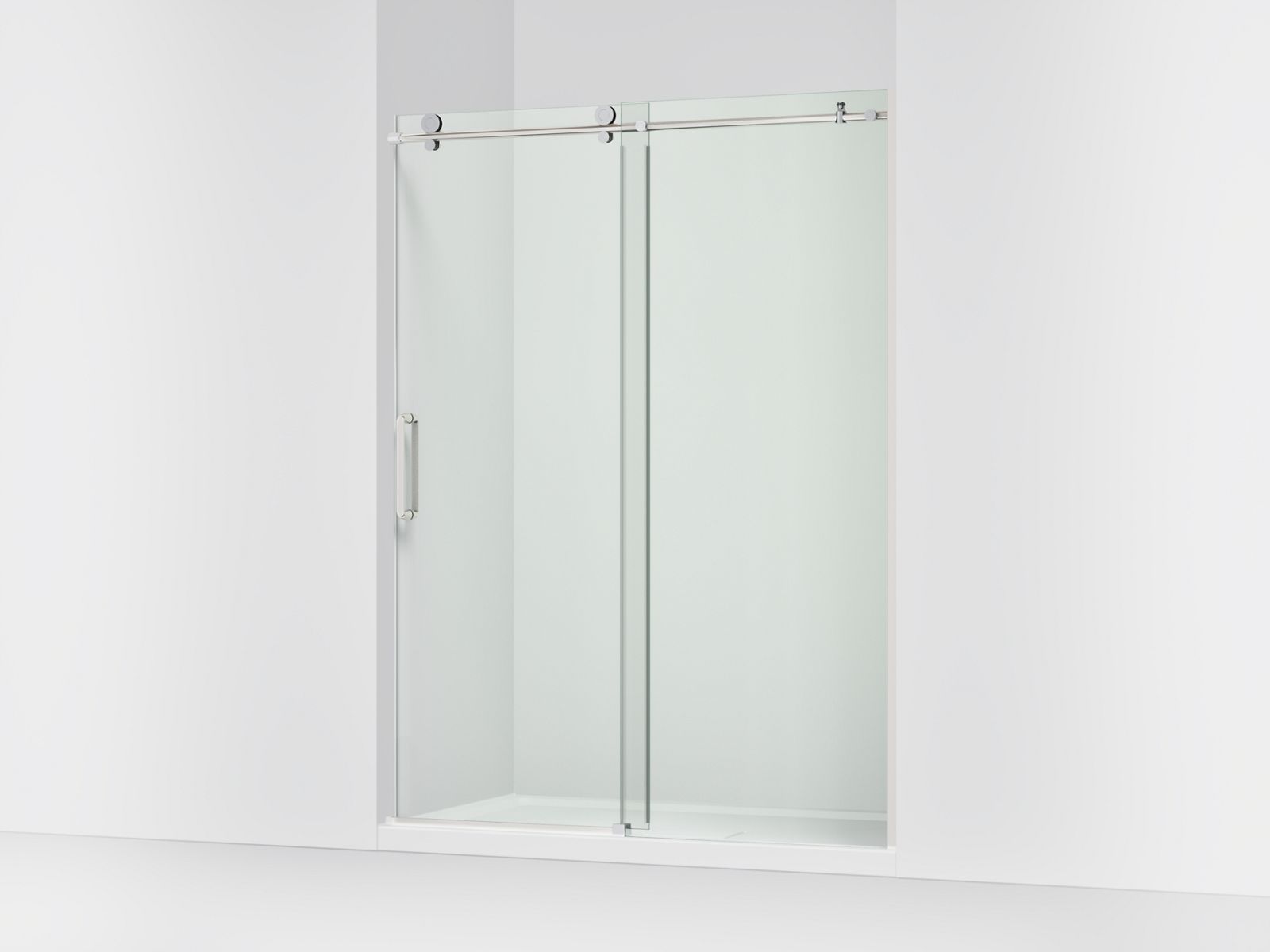 Cursiva™ Sliding shower door, 78" H x 56-1/8 - 59-7/8" W, with 5/16" thick Crystal Clear glass