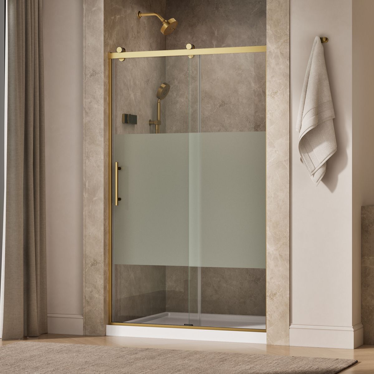 44379-rely-77-h-sliding-shower-door-with-3-8-thick-glass-7.jpg Rely® 77" H sliding shower door with 3/8"-thick glass