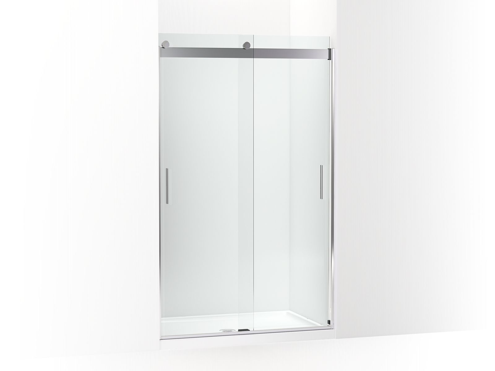 Levity® Sliding shower door, 78" H x 44-5/8 - 47-5/8" W, with 5/16" thick Crystal Clear glass