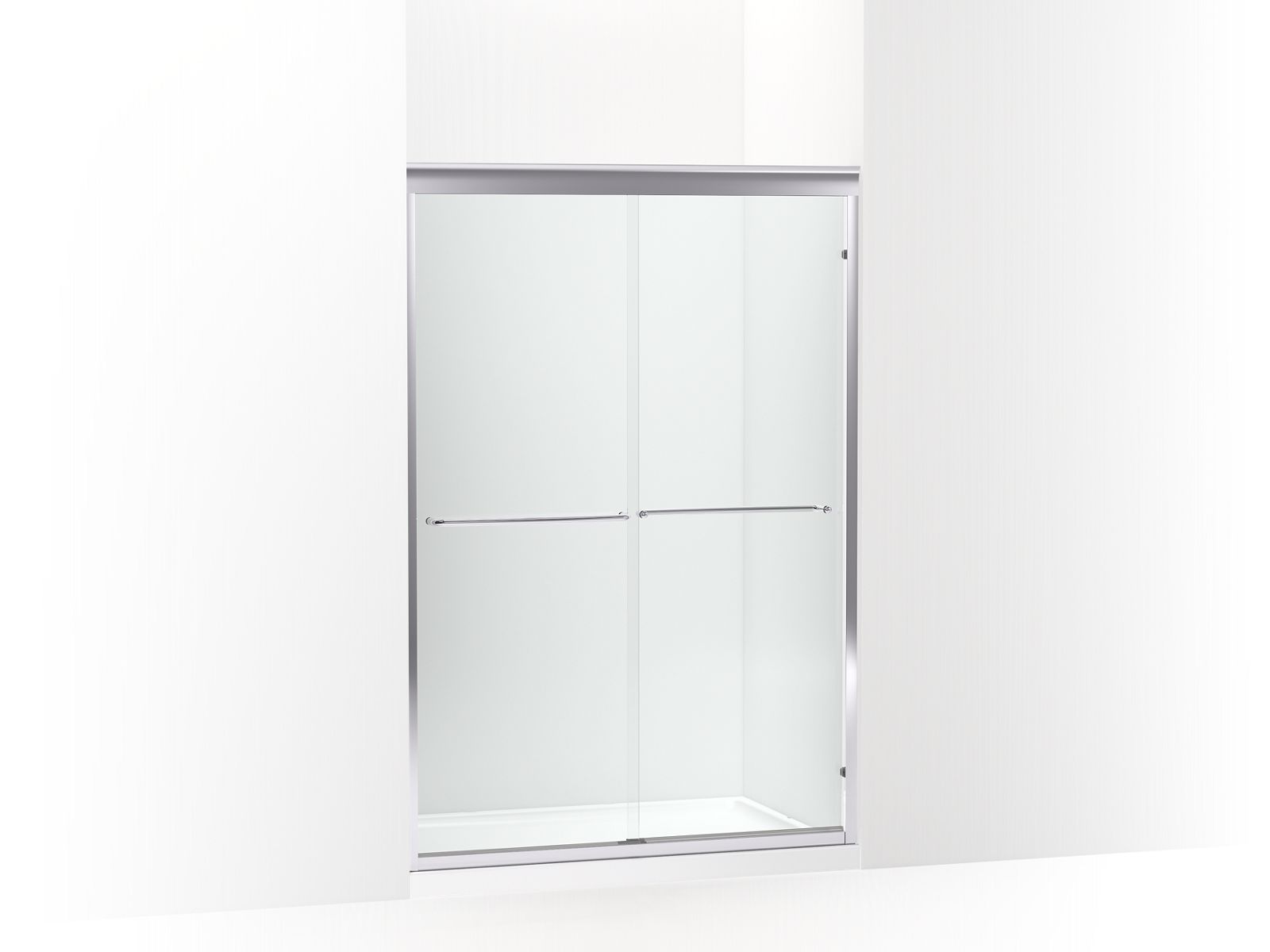 Fluence® 44-5/8 - 47-5/8" W x 70-9/32" H sliding shower door with 1/4" thick Crystal Clear glass