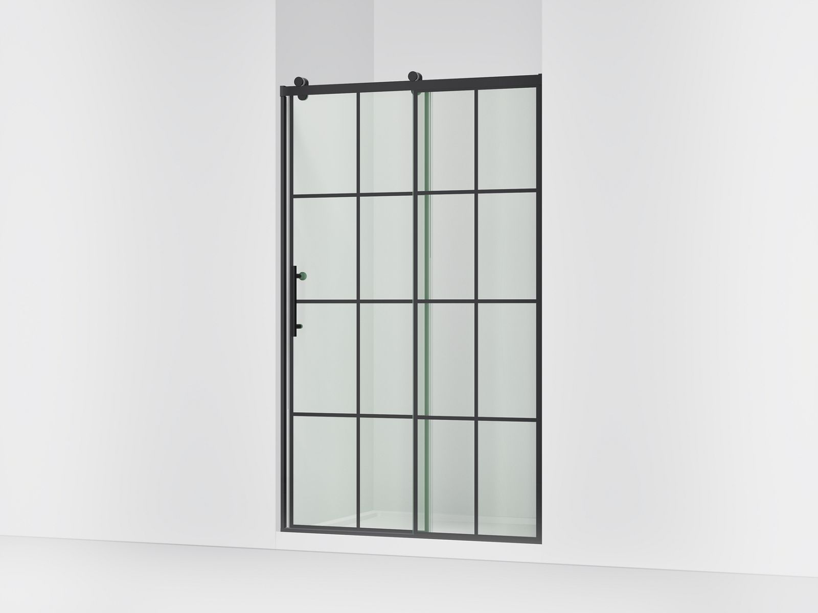 Rely® 77" H sliding shower door with 3/8"-thick glass