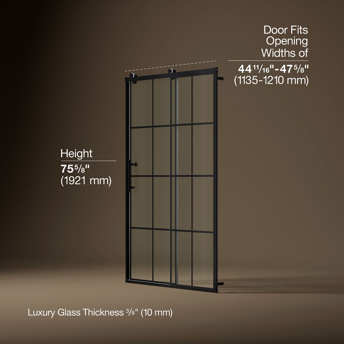 44476-rely-77-h-sliding-shower-door-with-3-8-thick-glass-4.jpg Rely® 77" H sliding shower door with 3/8"-thick glass