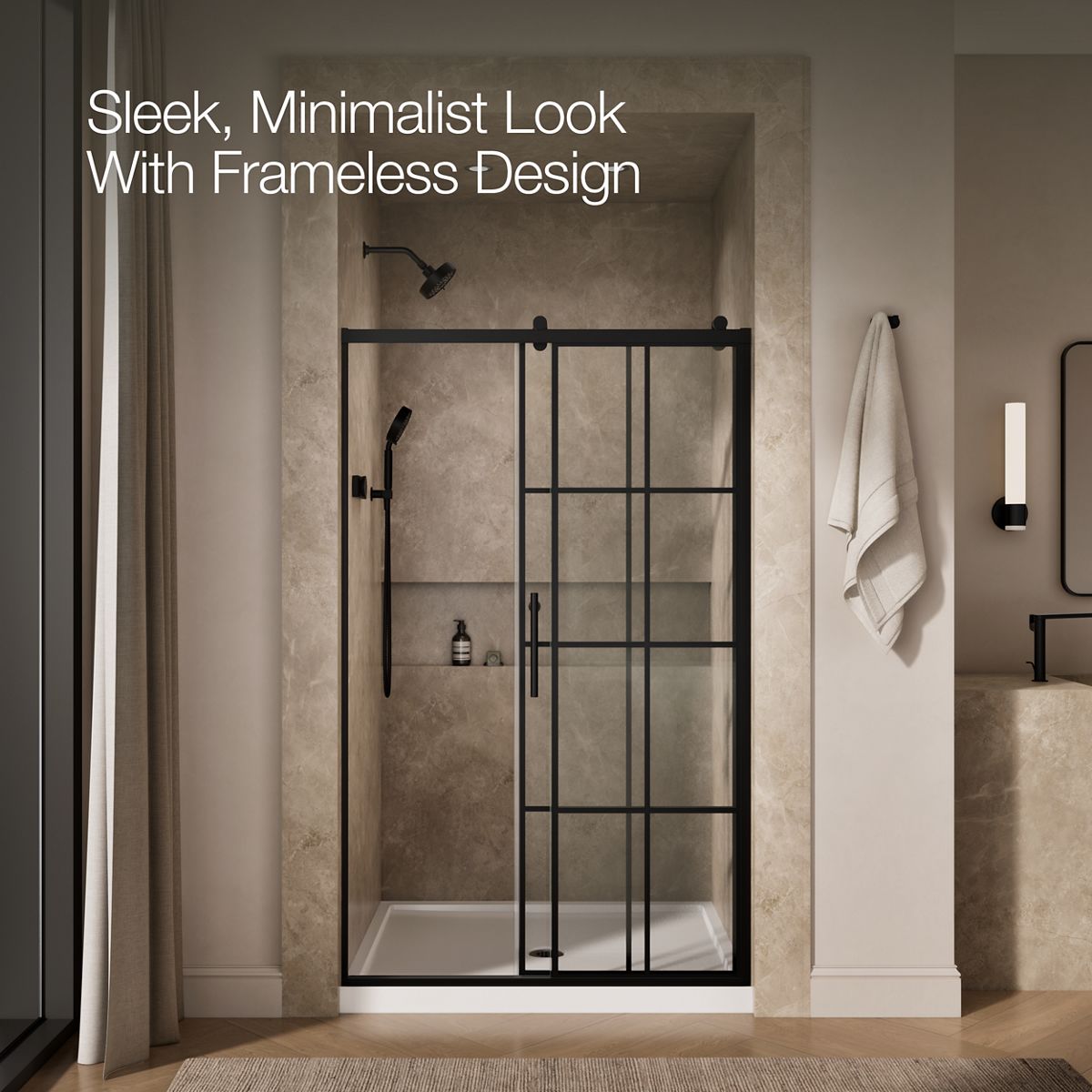 44476-rely-77-h-sliding-shower-door-with-3-8-thick-glass-6.jpg Rely® 77" H sliding shower door with 3/8"-thick glass