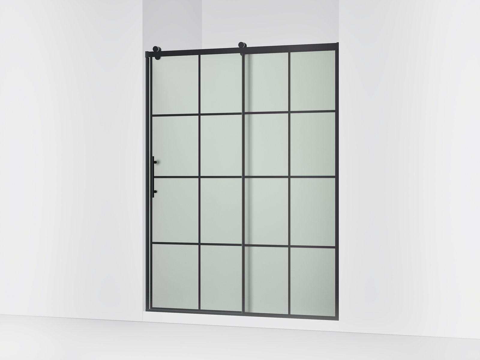 Rely® 77" H sliding shower door with 3/8"-thick glass