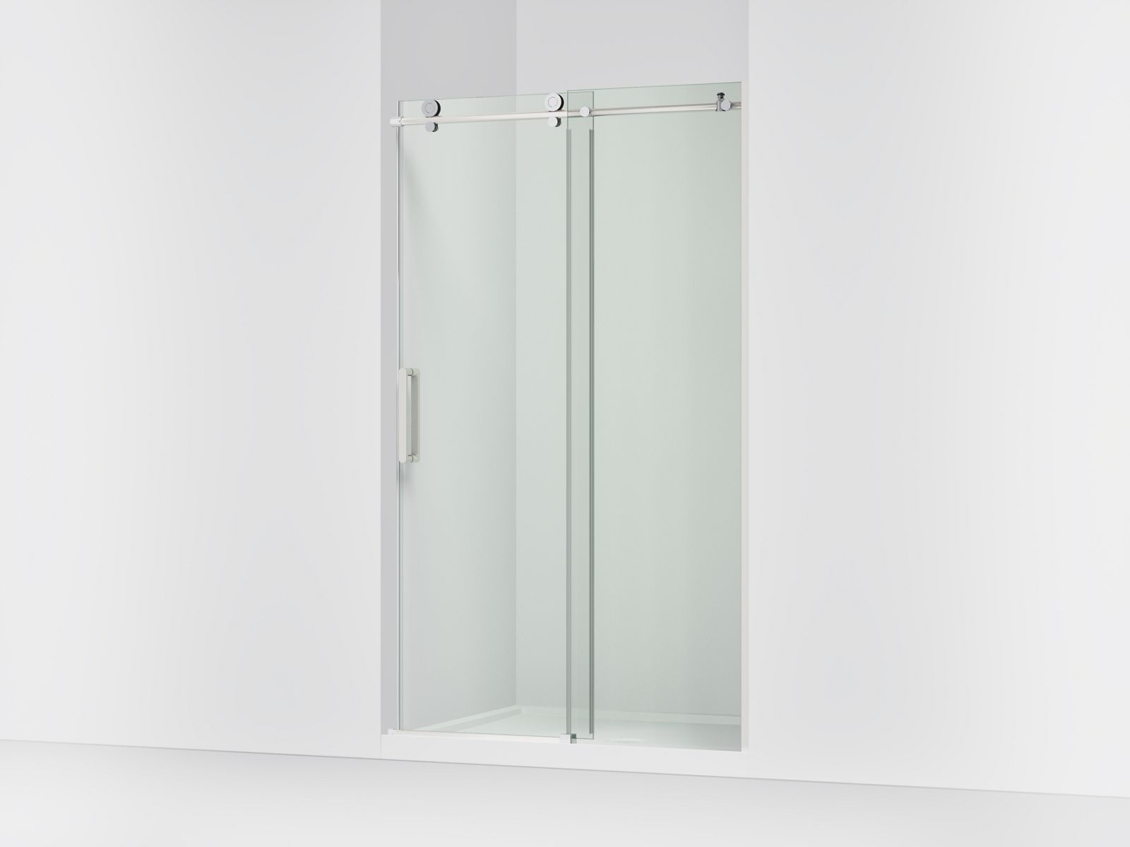 Composed™ Sliding shower door, 78" H x 44-1/8 - 47-7/8" W, with 3/8" thick Crystal Clear glass
