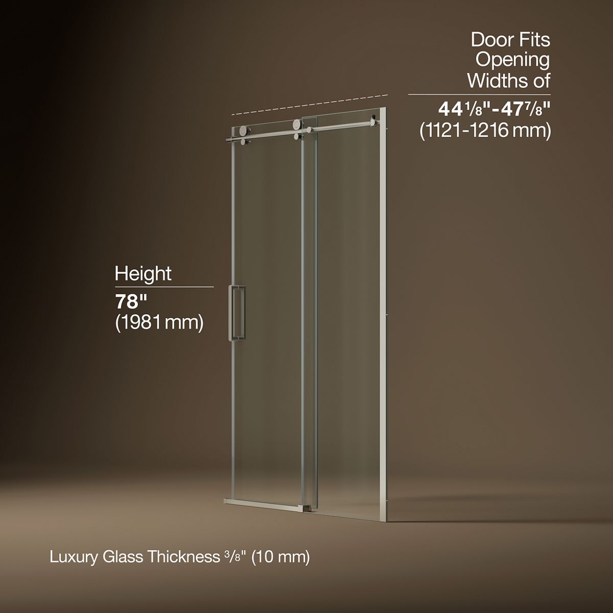 44502-composed-sliding-shower-door-78-h-x-44-1-8-47-7-8-w-with-3-8-thick-crystal-clear-glass-18.jpg Composed™ Sliding shower door, 78" H x 44-1/8 - 47-7/8" W, with 3/8" thick Crystal Clear glass