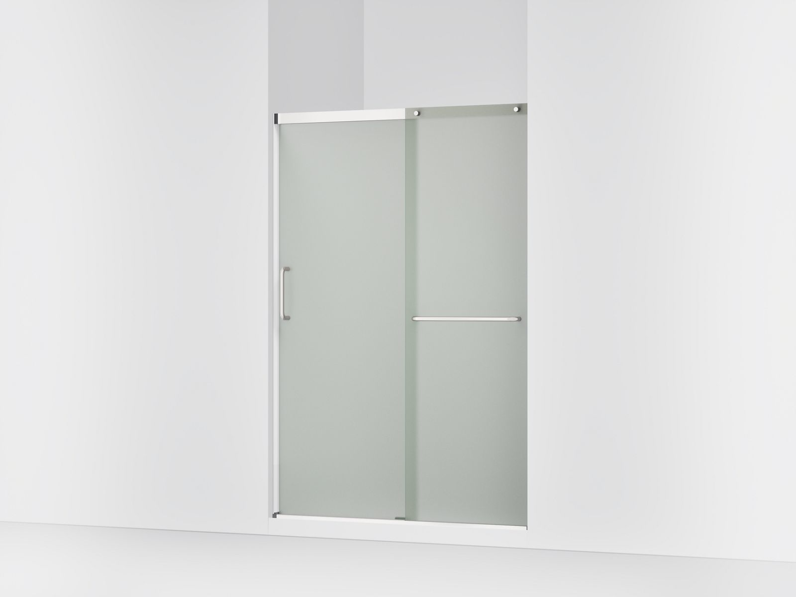 Elate® Sliding shower door, 70-1/2" H x 50-1/4 - 53-5/8" W, with 1/4" thick Frosted glass