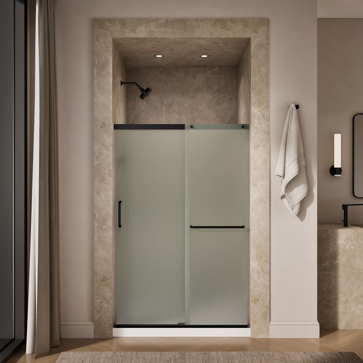 44545-elate-sliding-shower-door-70-1-2-h-x-50-1-4-53-5-8-w-with-1-4-thick-frosted-glass-31.jpg Elate® Sliding shower door, 70-1/2" H x 50-1/4 - 53-5/8" W, with 1/4" thick Frosted glass