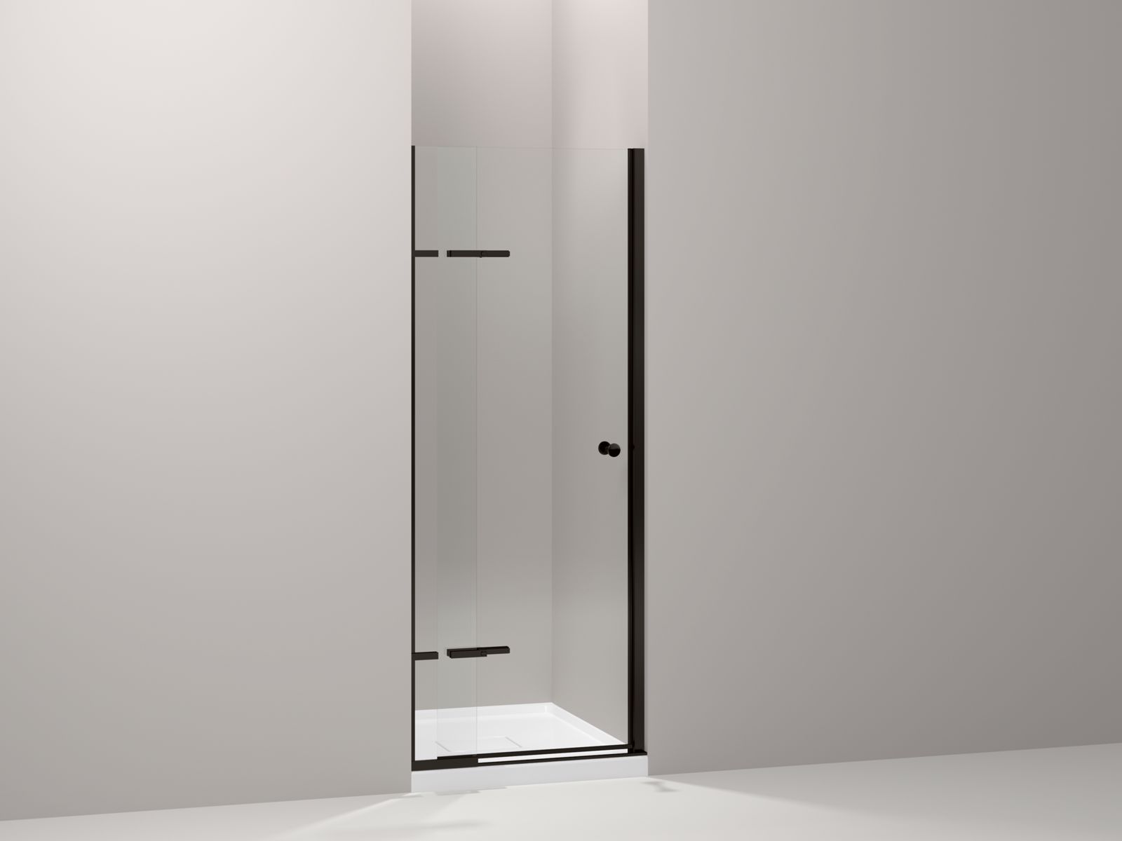 Underlineâ„¢ Pivoting shower door, 69-1/2" H x 27-1/2 - 31-1/4" W, with 1/4" thick Crystal Clear glass