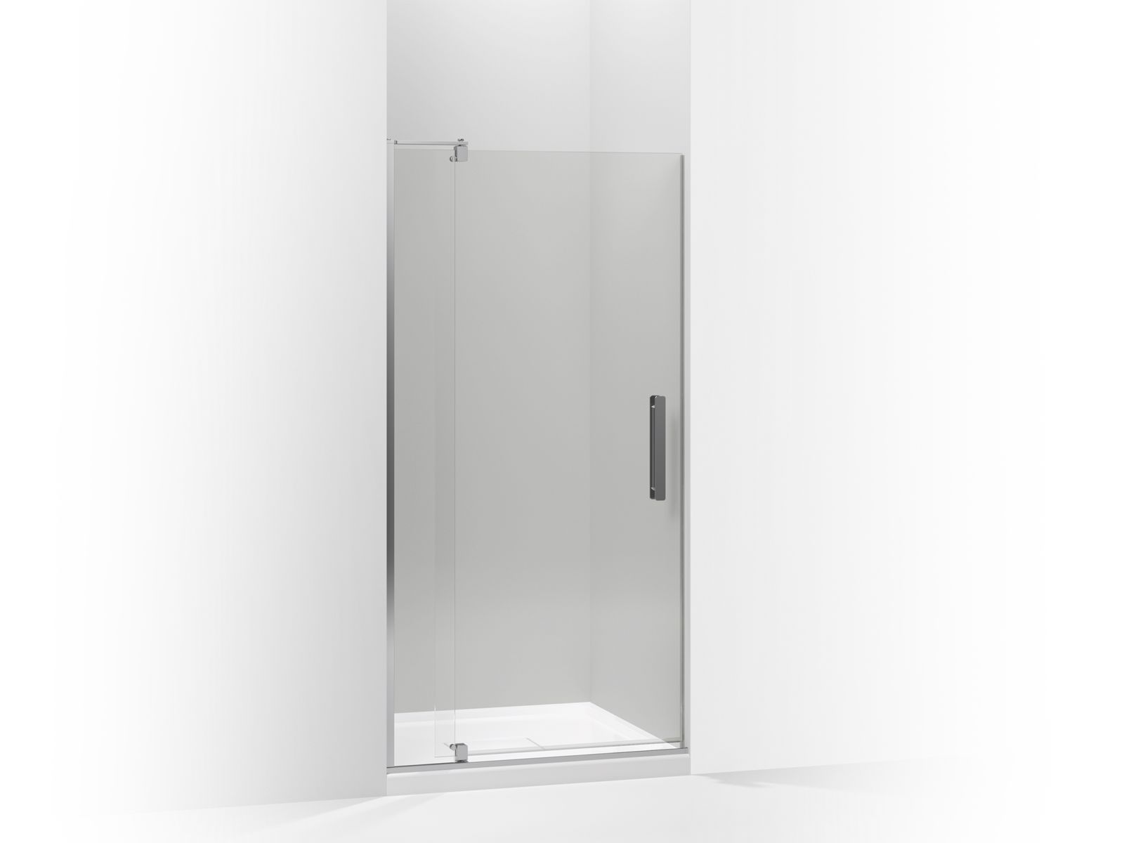 Revel® Pivot shower door, 74" H x 31-1/8 - 36" W, with 5/16" thick Crystal Clear glass