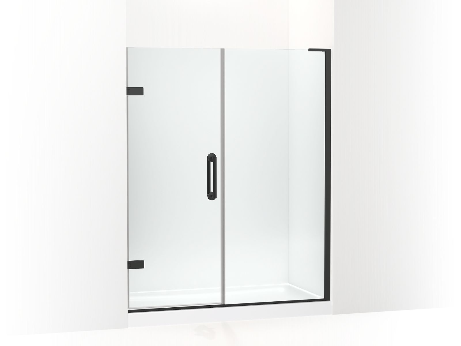 Componentsâ„¢ Frameless pivot shower door, 71-3/4" H x 58 - 58-3/4" W, with 3/8" thick Crystal Clear glass