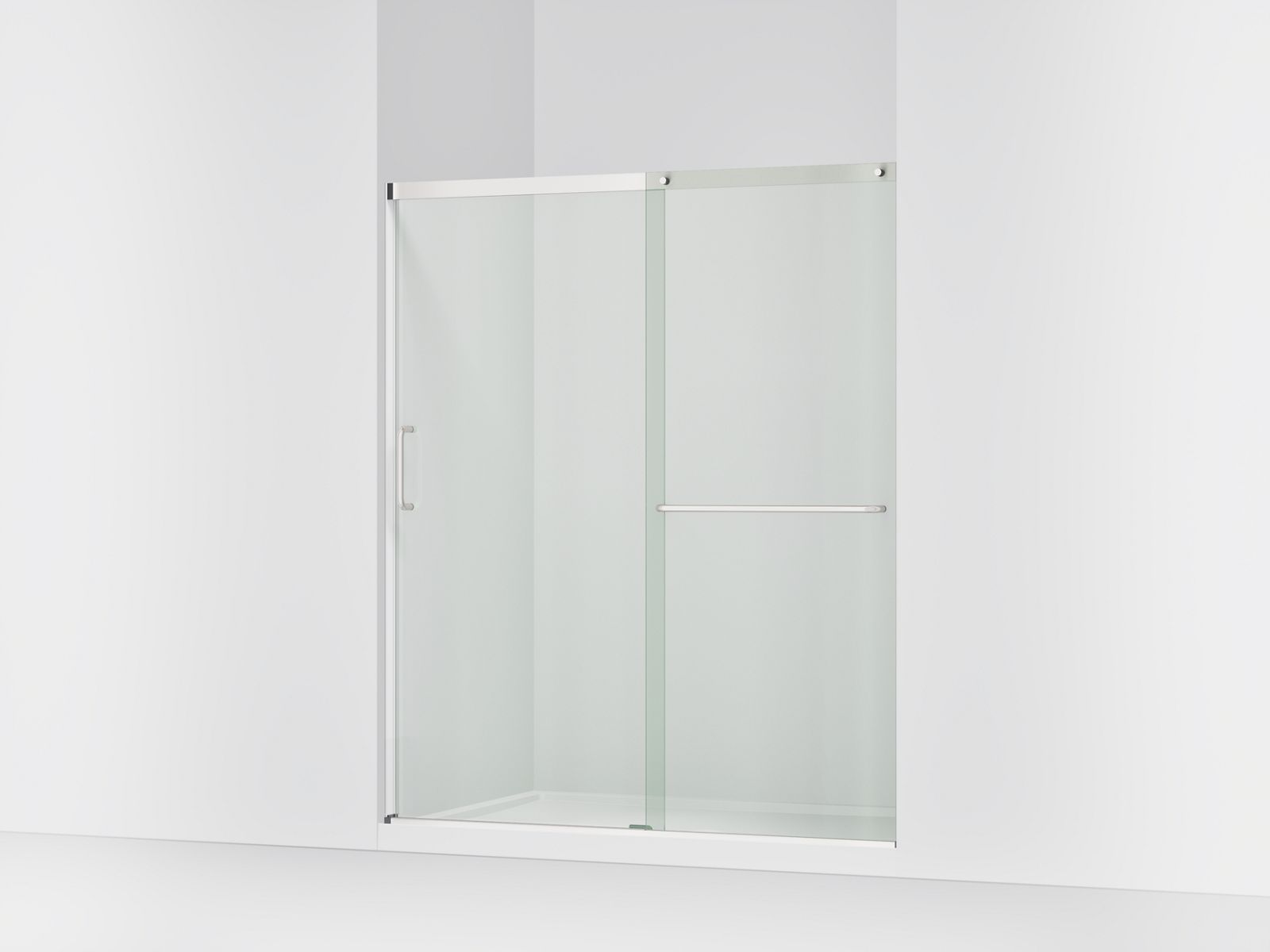 Elate® Tall 75-1/2" H sliding shower door with 5/16"-thick glass
