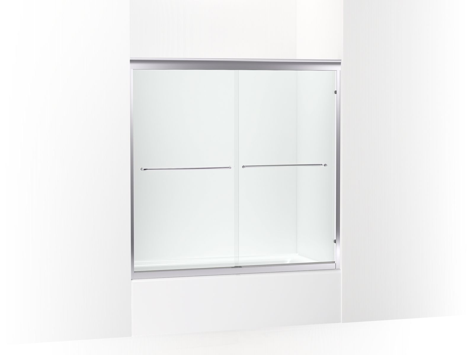Fluence® 58" H sliding bath door with 1/4"-thick glass